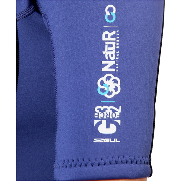 2026 Gul Womens G-Force Natur 3/2mm Back Zip Shorty Wetsuit GF3306-BKBL - Black / Blue